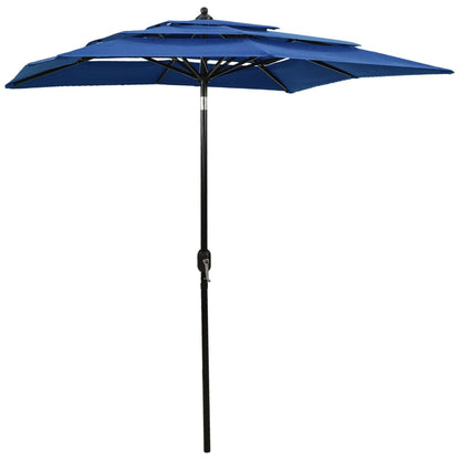 Vidaxl Sombrilla Jardín 3 Niveles Palo De Aluminio Azul Celeste 2x2 M_0