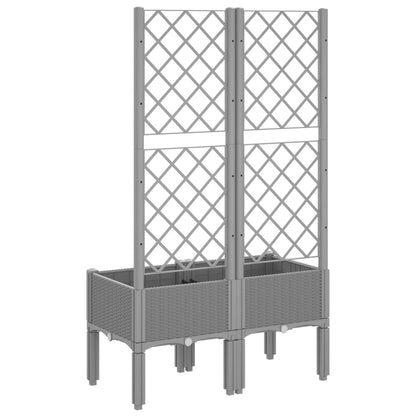 Jardinera Con Enrejado Pp Gris Claro 80x40x142 Cm_4