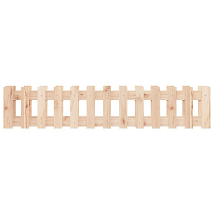 Arriate Elevado Jardín Con Valla Madera Maciza Pino 150x30x30cm_4