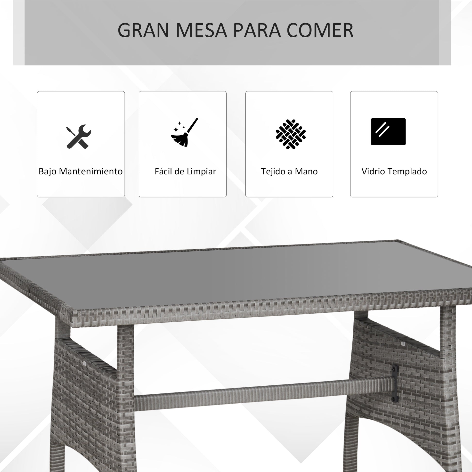 Outsunny Conjunto De Muebles De Jardín 6 Piezas De Ratán Sofás De 2 Plazas_5
