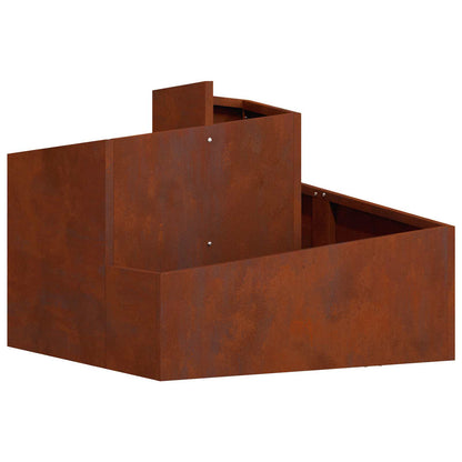 Macetero De Jardín Oxidado 60 X 60 X 50 Cm Acero Oxidado_0