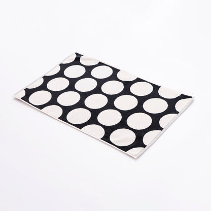 Alfombra De Baño 50x80cm 100% Algodon 1000gsm Topos Negros Benetton_1
