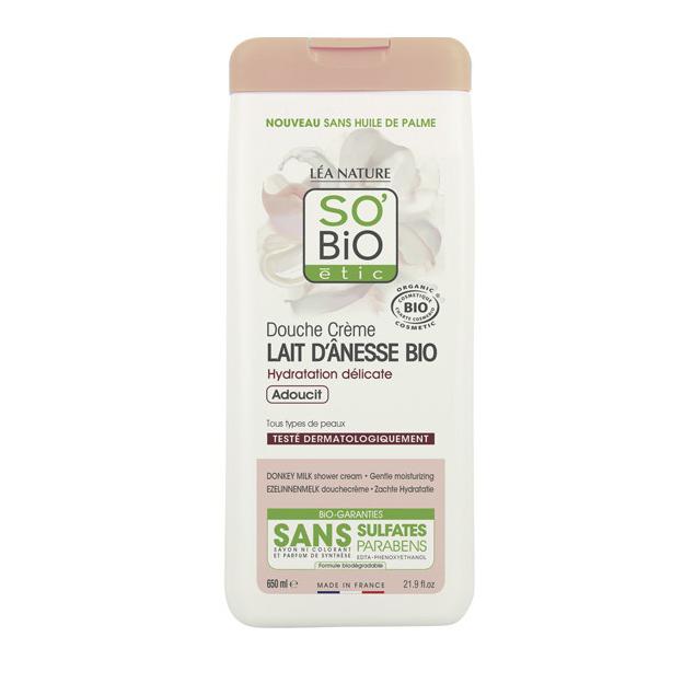 Gel de banho hidratante suave com leite de burra sobioSo'Bio étic 650 ml