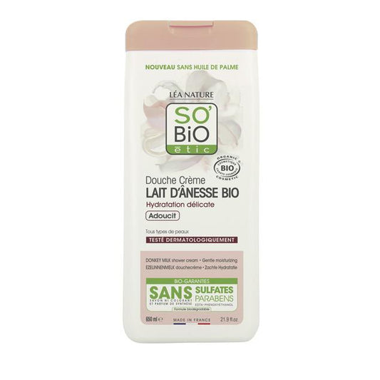Gel de banho hidratante suave com leite de burra sobioSo'Bio étic 650 ml