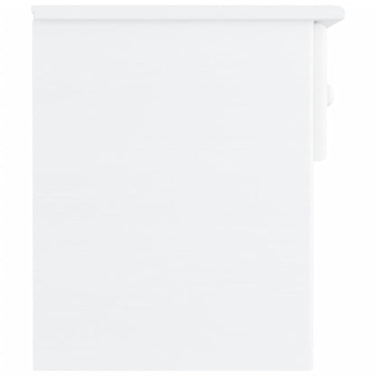 Mesita De Noche Alta Madera Maciza De Pino Blanco 41x35x41 Cm_3