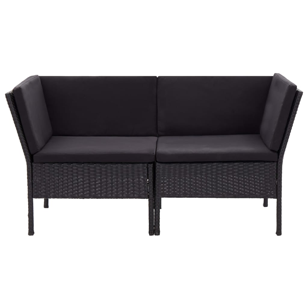 Vidaxl Set Muebles De Jardín 8 Piezas Y Cojines Ratán Sintético Negro_3