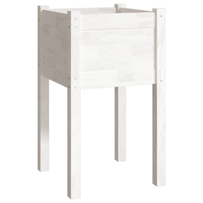Jardinera De Madera Maciza De Pino Blanco 40x40x70 Cm_0