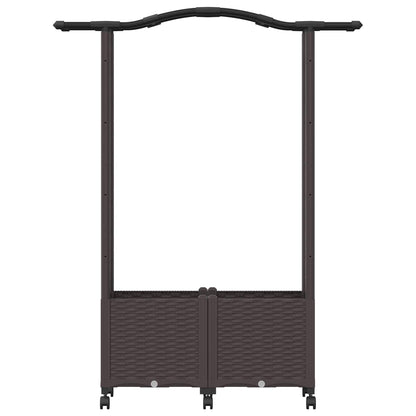 Cama Elevada Con Trellis Y Techo Marrón 125 X 40 X 144 Cm Pp_3