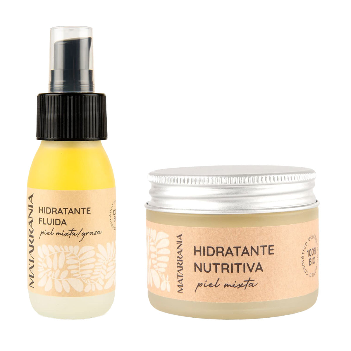 Kit Fluido Hidratante para Pele Mista ou Oleosa 100% Biológico 60 ml + Hidratante para Pele Mista Biológico 30 ml, Matarrania