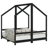 Vidaxl Estrado de cama de criança em madeira de pinho preto 2x(70x140) Cm