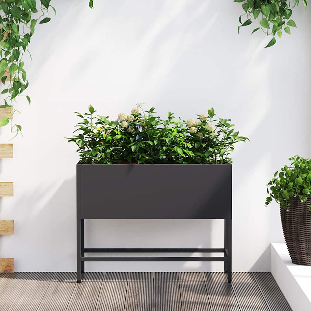 Jardinera Elevada Negro 60 X 26 X 45 Cm Acero_1