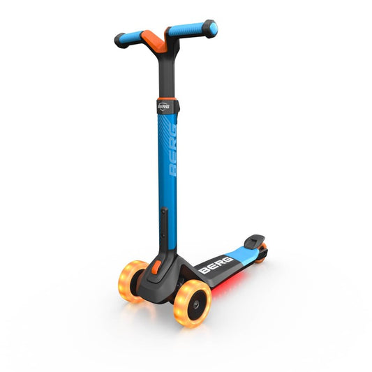 Patinete Berg Nexo Plegable Con Luces Led En Plataforma Azul._0