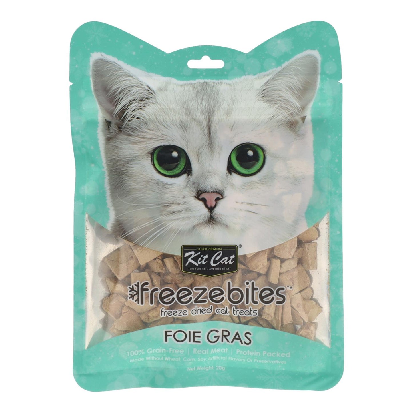 Kit Cat FreezeBites - Petisco natural liofilizado para gatos, fígado de pato, 20g