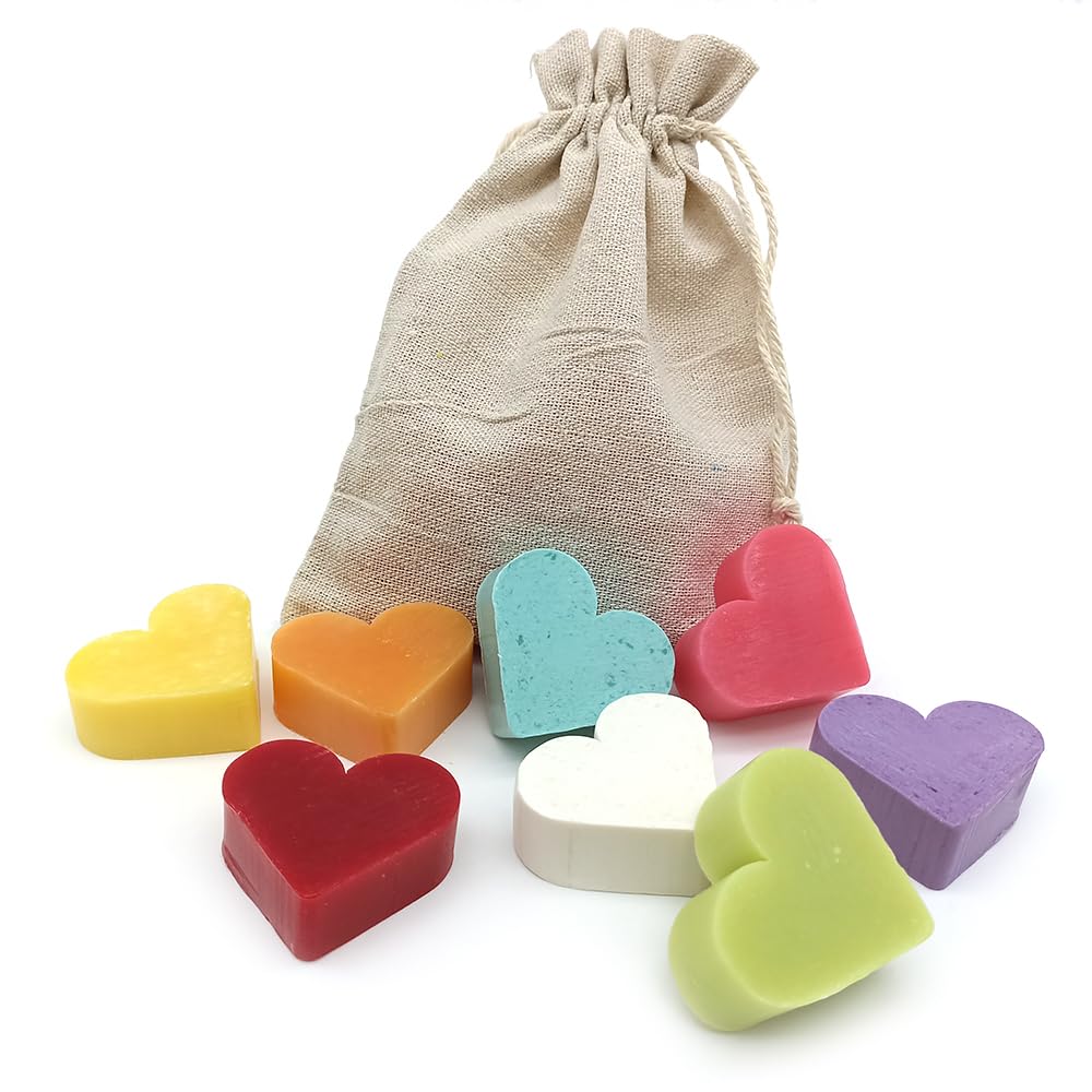 Bolsa De Yute Con 5 Jabones - Aroma Surtidos- Jabón De Glicerina Con Forma De Corazón - Detalle Para Invitados_4