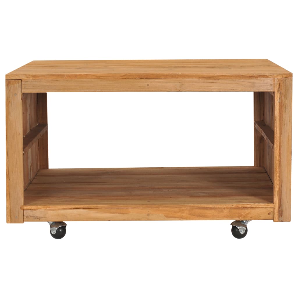 Mesa De Centro De Madera De Teca Maciza 80x80x40 Cm_0