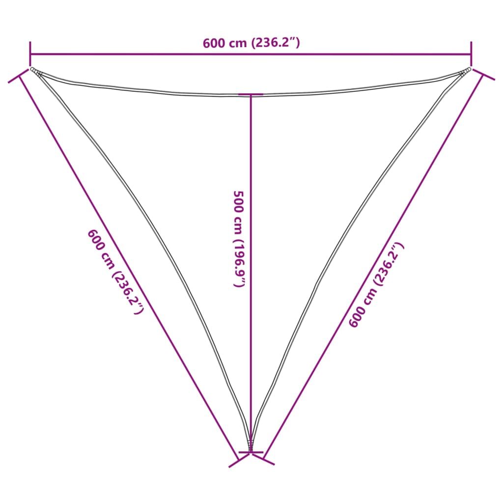 Vidaxl Toldo De Vela Triangular Tela Oxford Negro 6x6x6 M_2