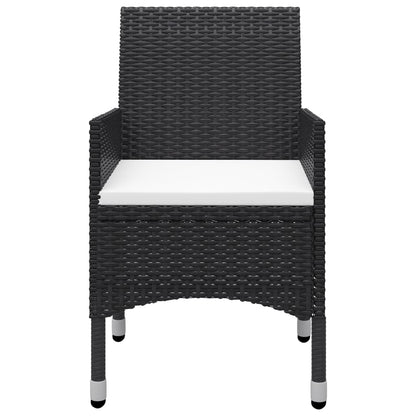 Juego De Comedor Para Jardín 7 Piezas Negro / Vetonek_3