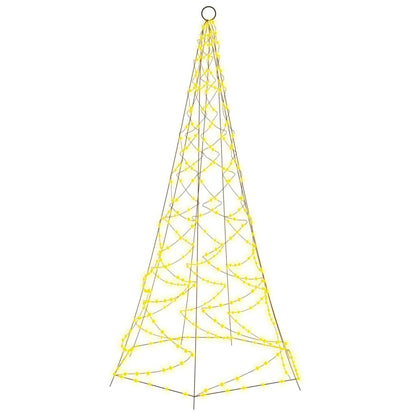 Vidaxl Árbol De Navidad En Asta De Bandera 200 Led Blanco Cálido 180cm_0