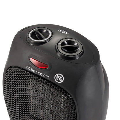 Calefactor Cerámico Portátil Ptc, Termostato Regulable, 2 Niveles Potencia, Función Ventilador, Briebe, Ht1128, Negro_3