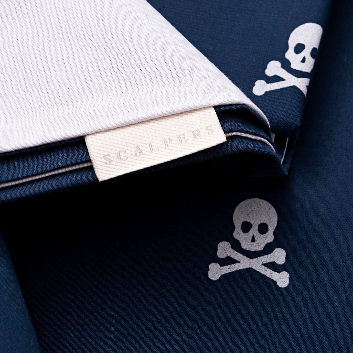 Set Cama (funda Nórdica 260x240cm + 2 Fundas Almohada  50x105cm) 100% Algodón Navy Calaveras Scalpers Home