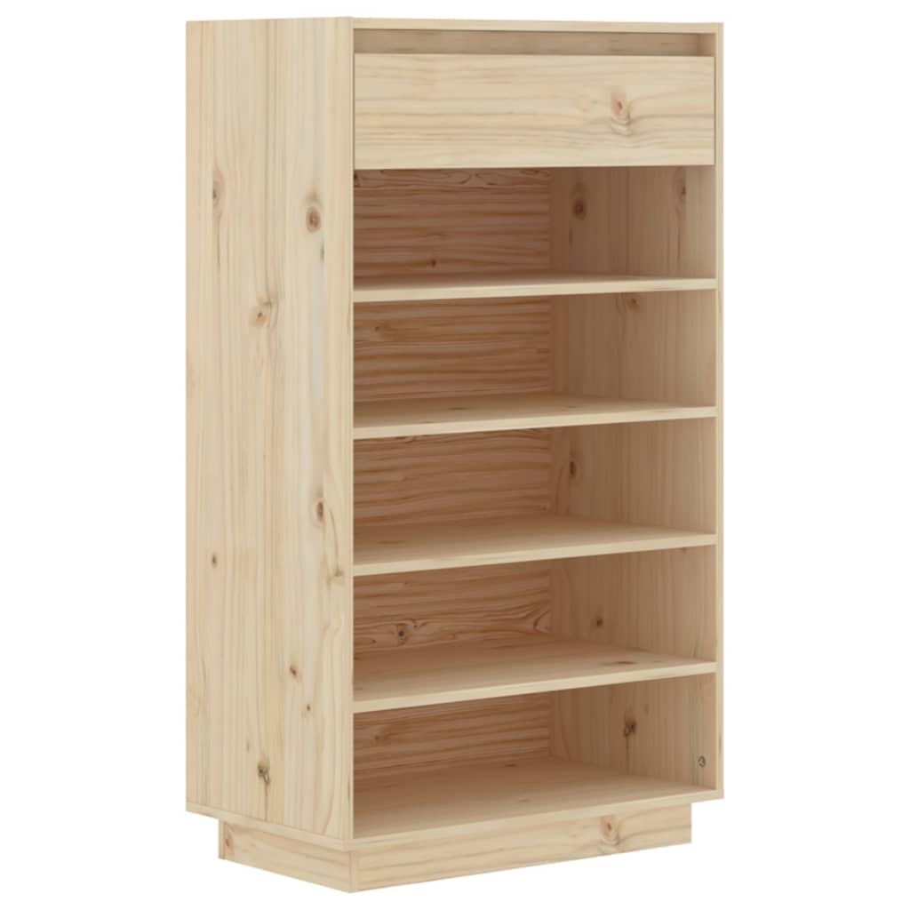 Armario Zapatero De Madera Maciza De Pino 60x34x105 Cm / Vetonek_1