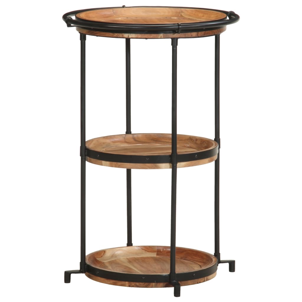 Mesa Auxiliar Madera Maciza De Acacia Ø55x83 Cm_0