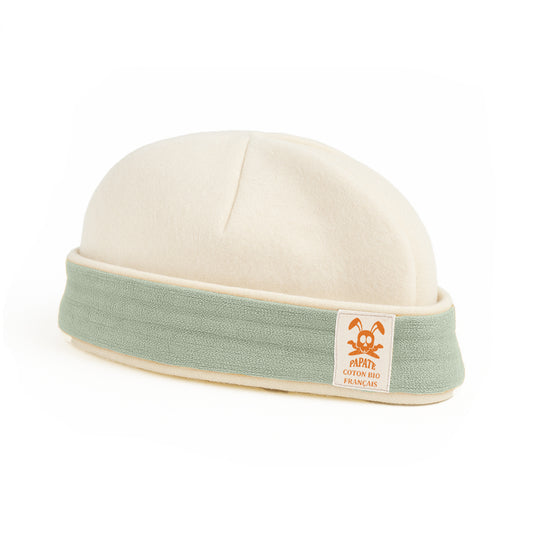 Capota De Nacimiento De Algodón Orgánico Blanco Y Verde_0