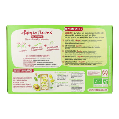 Embalagem 2x Tostas Crocantes de Trigo Sarraceno sem glúten Le Pain de Fleurs 300 g