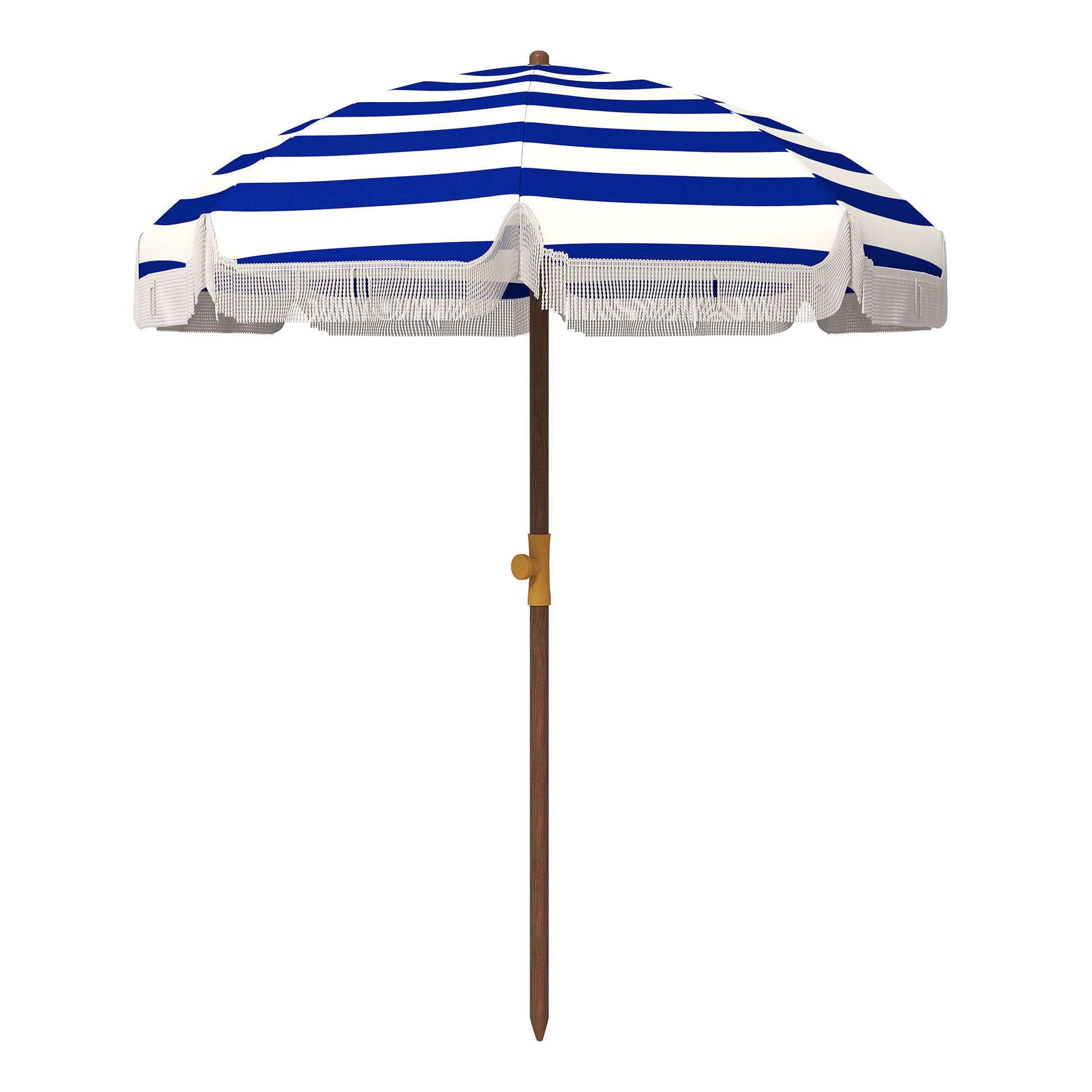 Outsunny Sombrilla De Playa Grande Ø190x210 Cm Protección Uv40+ Azul Y Blanco_0