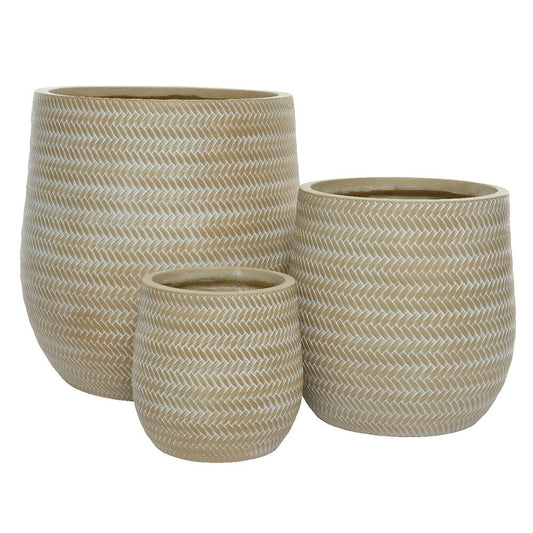 Macetero Fibra De Vidrio Bambú 22cm_0