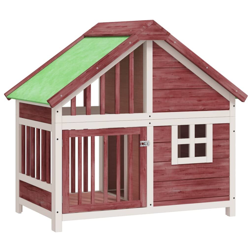 Vidaxl Caseta Para Perros Madera Maciza Pino Color Moca 96x60,5x87 Cm_0