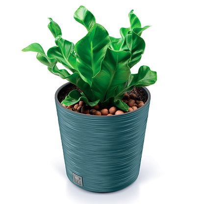 Macetero Color Blanco Roto, Con Depósito, Colección Furu, De 25 X 25 X 22,4 Cm, Capacidad De 7,5 L.