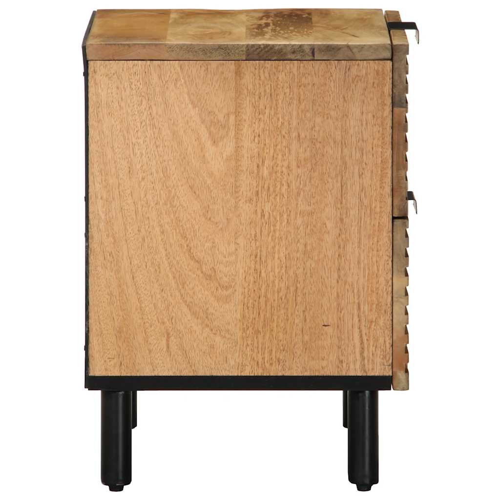 Mesitas De Noche 2 Uds Madera Maciza De Mango Marrón 40x33x46cm_3