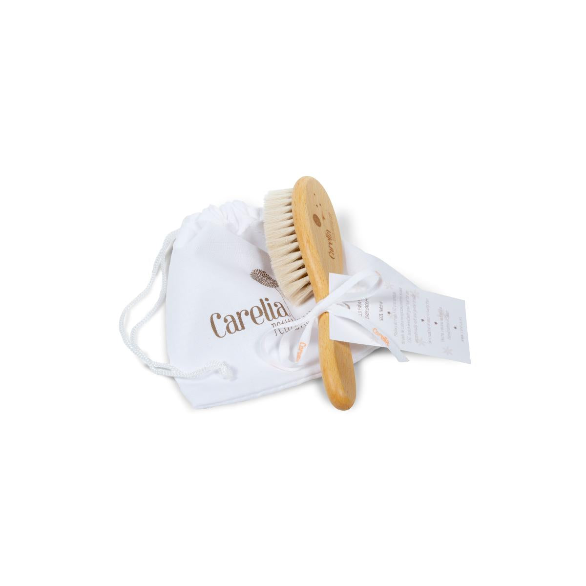Escova Natural para Bebé + Saco de Algodão Orgânico Carelia