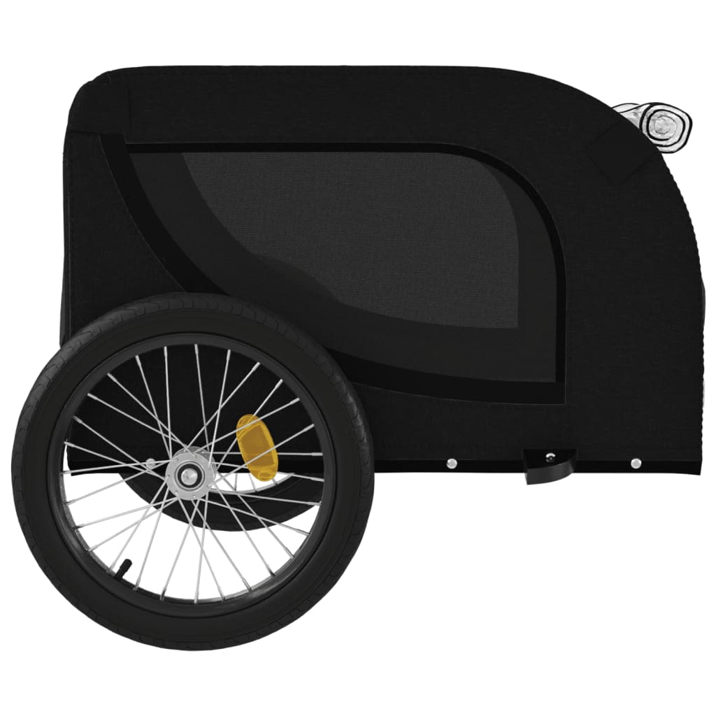 Remolque De Bicicleta Mascotas Hierro Tela Oxford Negro_5