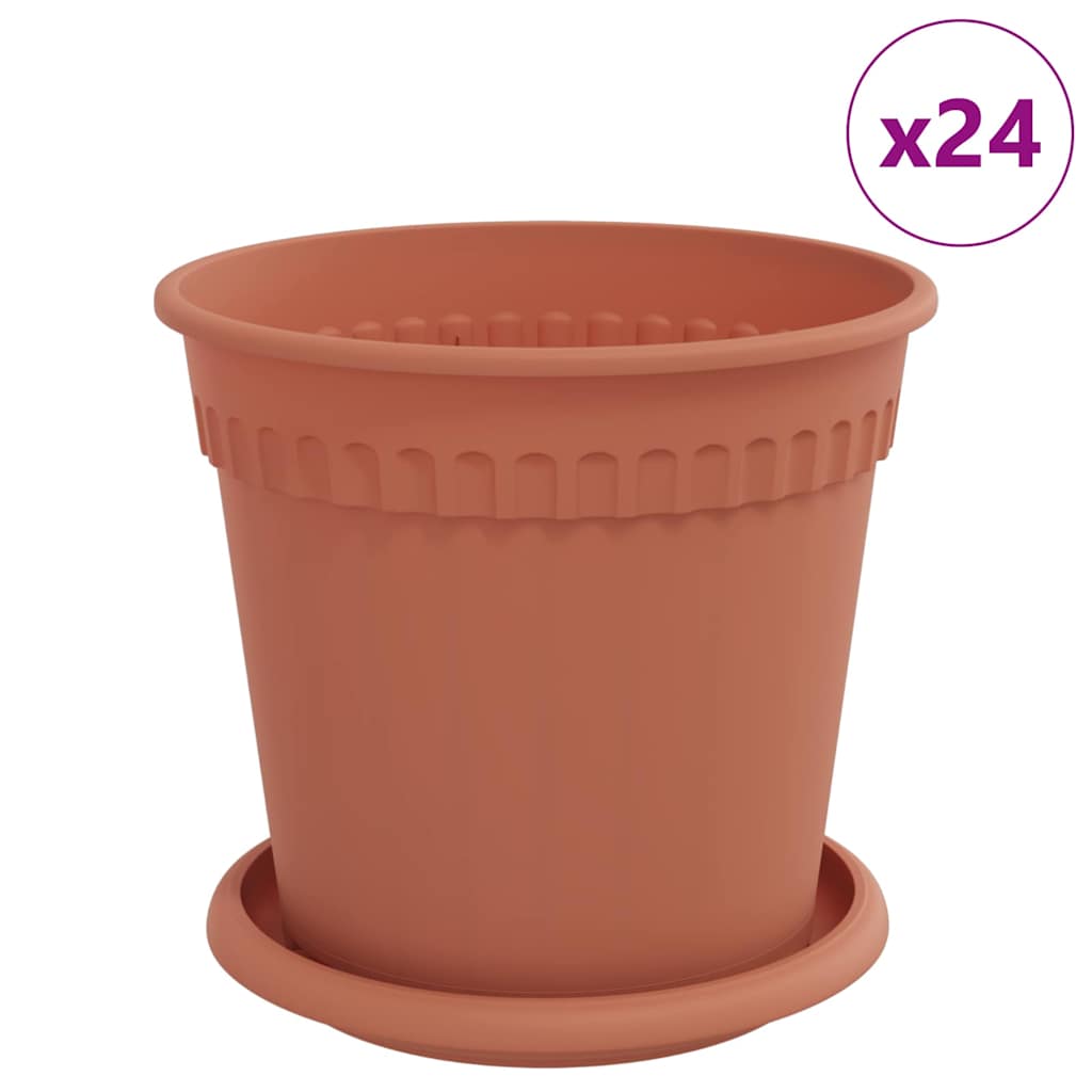 Macetas 24 Uds. Rojo Ladrillo Plástico_0