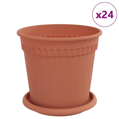 Macetas 24 Uds. Rojo Ladrillo Plástico_0