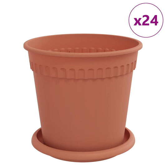 Macetas 24 Pcs Rojo Ladrillo Ø 17 X 14 Cm Plástico_0