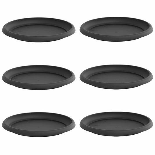 Bandeja Redonda Para Flores 6 Pcs Negro Ø 14 X 2 Cm Plástico_0