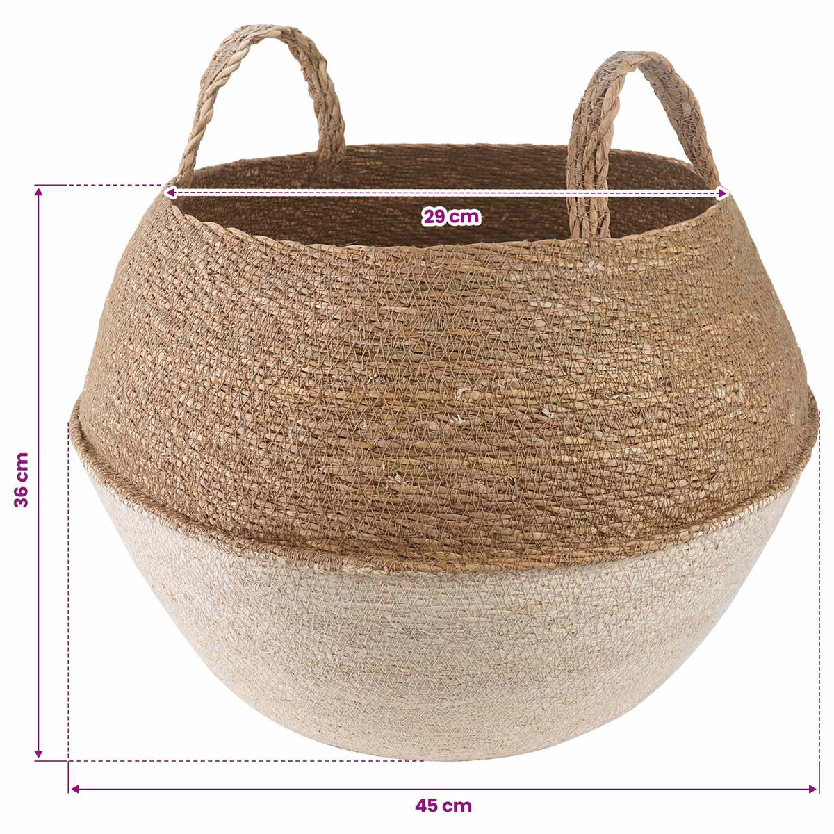 Maceta Con Asas Blanco Ø 45 X 36 Cm 100% Hierba Marina_5
