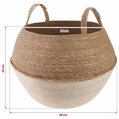 Maceta Con Asas Blanco Ø 45 X 36 Cm 100% Hierba Marina_5