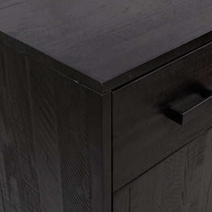 Zapatero De Madera Maciza De Pino Negro 75x40x110 Cm / Vetonek_1