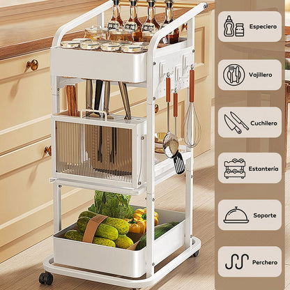 Joybos - Estantería De Almacenamiento Con Ruedas Multifuncional Para Cocina_2