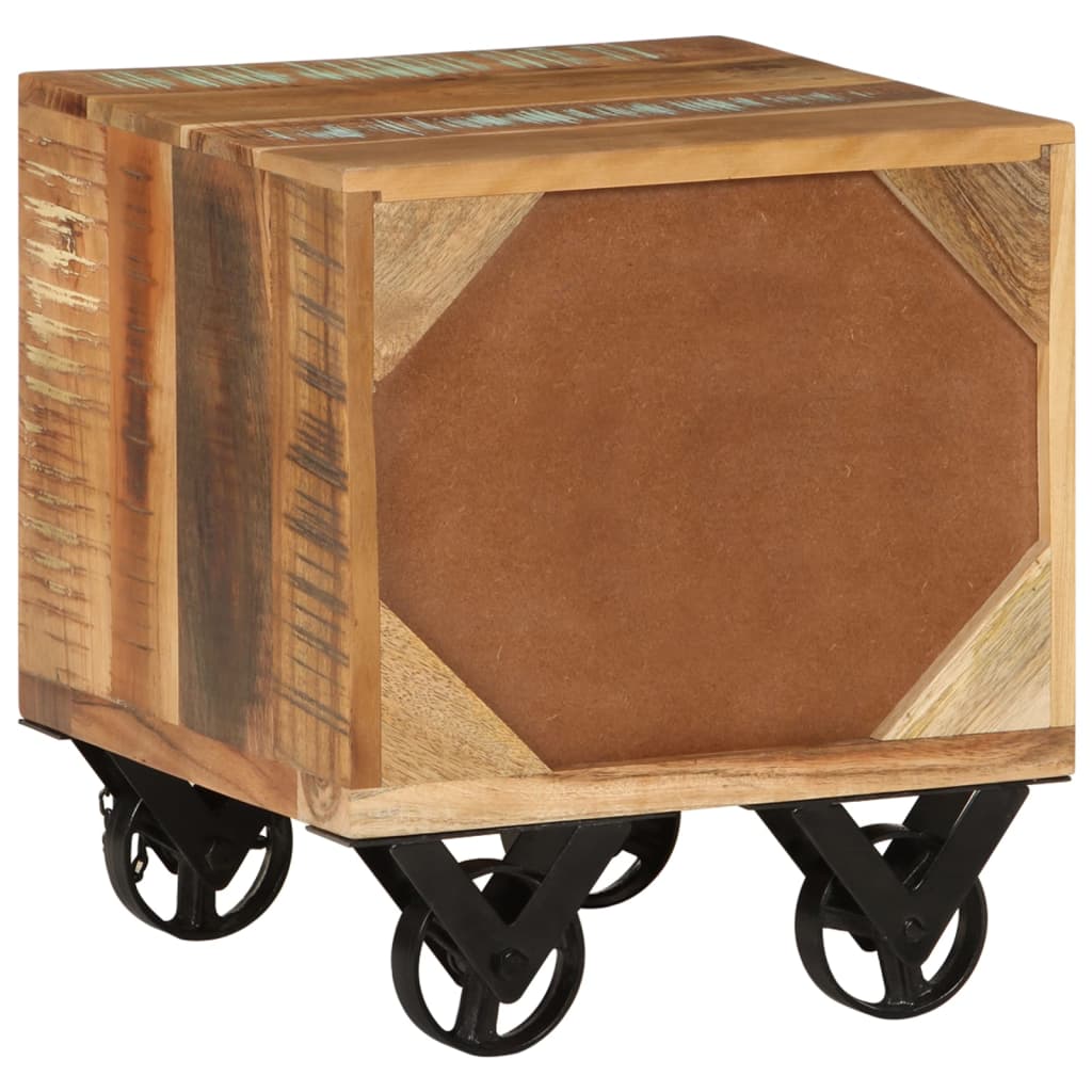 Mesa Auxiliar De Madera Maciza Reciclada 40x40x45 Cm_1