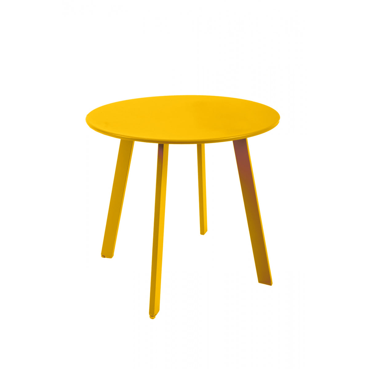 Mesa Auxiliar, Mesa De Jardín Redonda De Acero Epoxi Amarillo 49x45cm- Muebles De Jardín_0