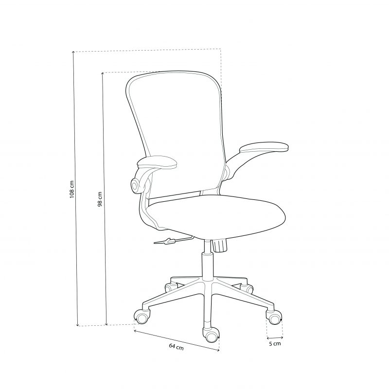 Silla De Oficina Lexi Metal, Blanco, 64 X 98/108 X 66_5