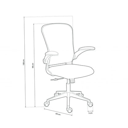 Silla De Oficina Lexi Metal, Blanco, 64 X 98/108 X 66_5