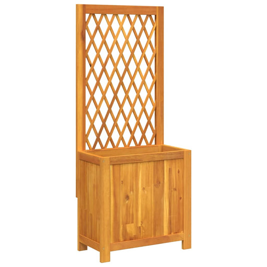 Jardinera Con Enrejado Y Estante Acacia Maciza 55x29,5x132 Cm_0