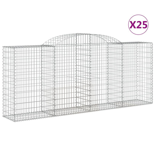 Cestas Gaviones 25 Uds Forma De Arco Hierro 300x50x120/140 Cm_0
