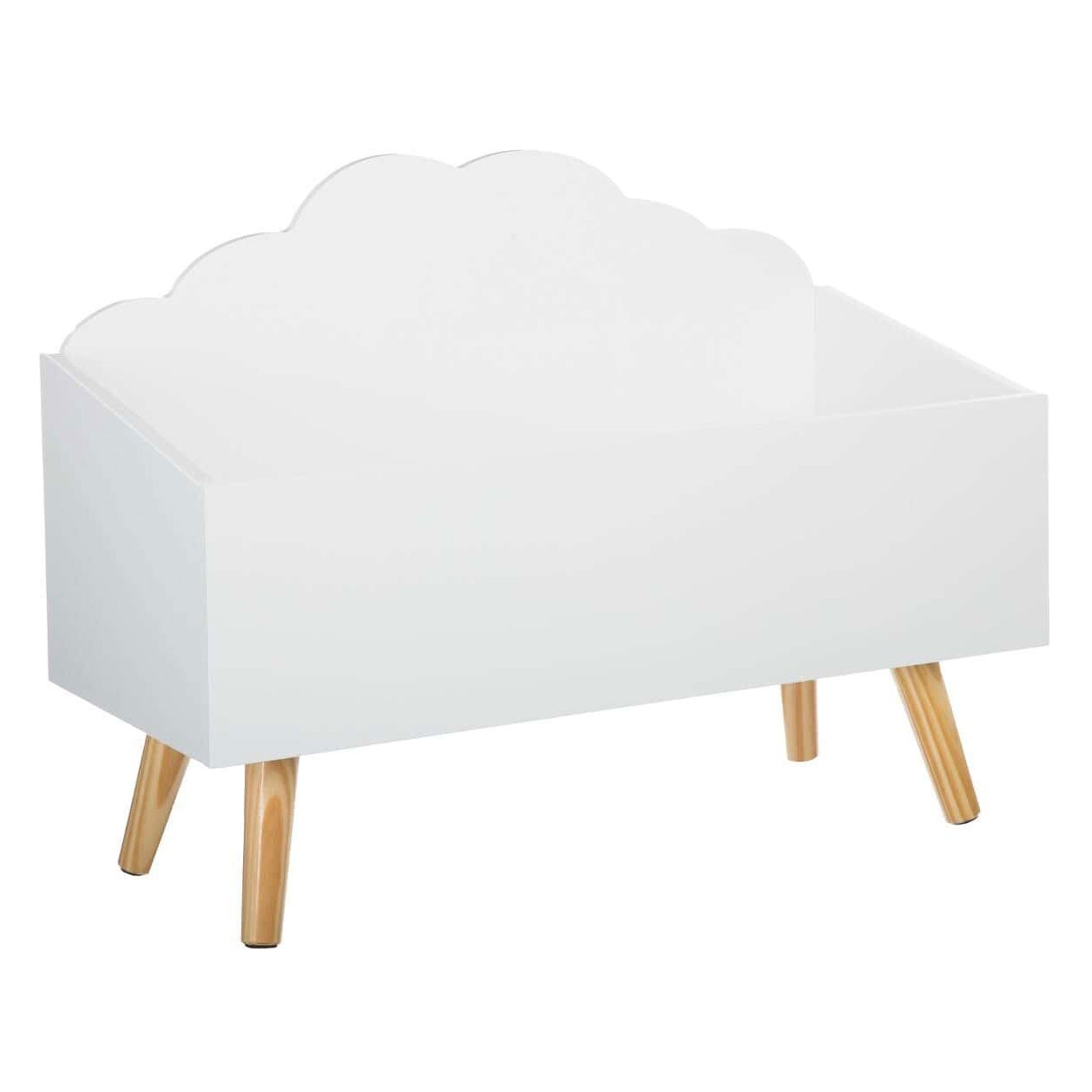 Wellhome Baúl Infantil Nube Blanco, Ideal Para Juguetes, 58x28x45,5cm_0